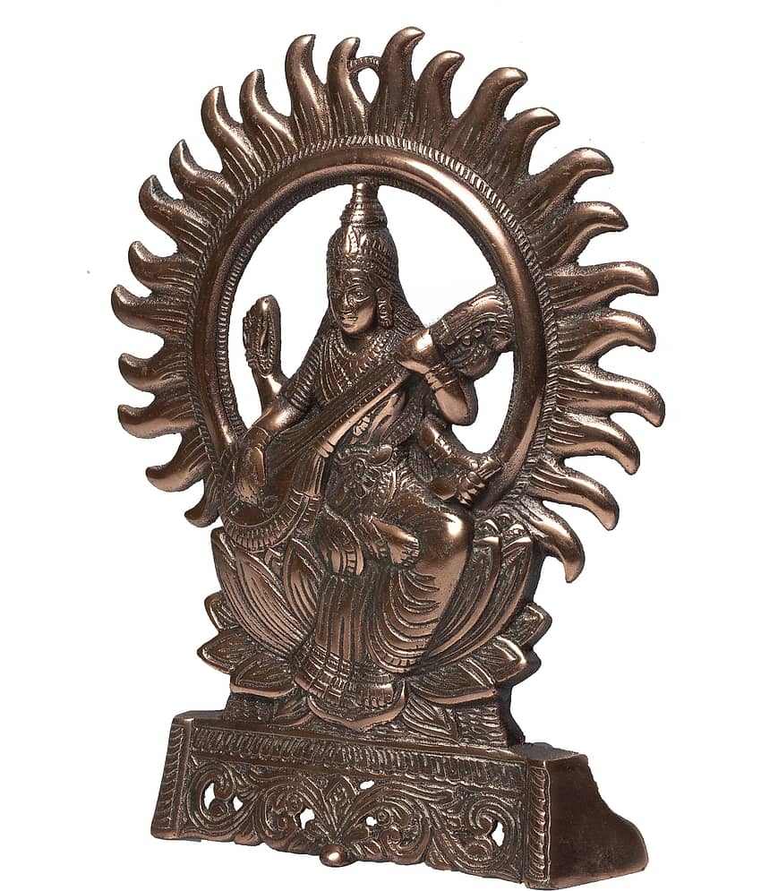 Fashion Bizz Goddess Sarswati Kiran Idol In Metal Decorative Showpiece - 26 cm view 2