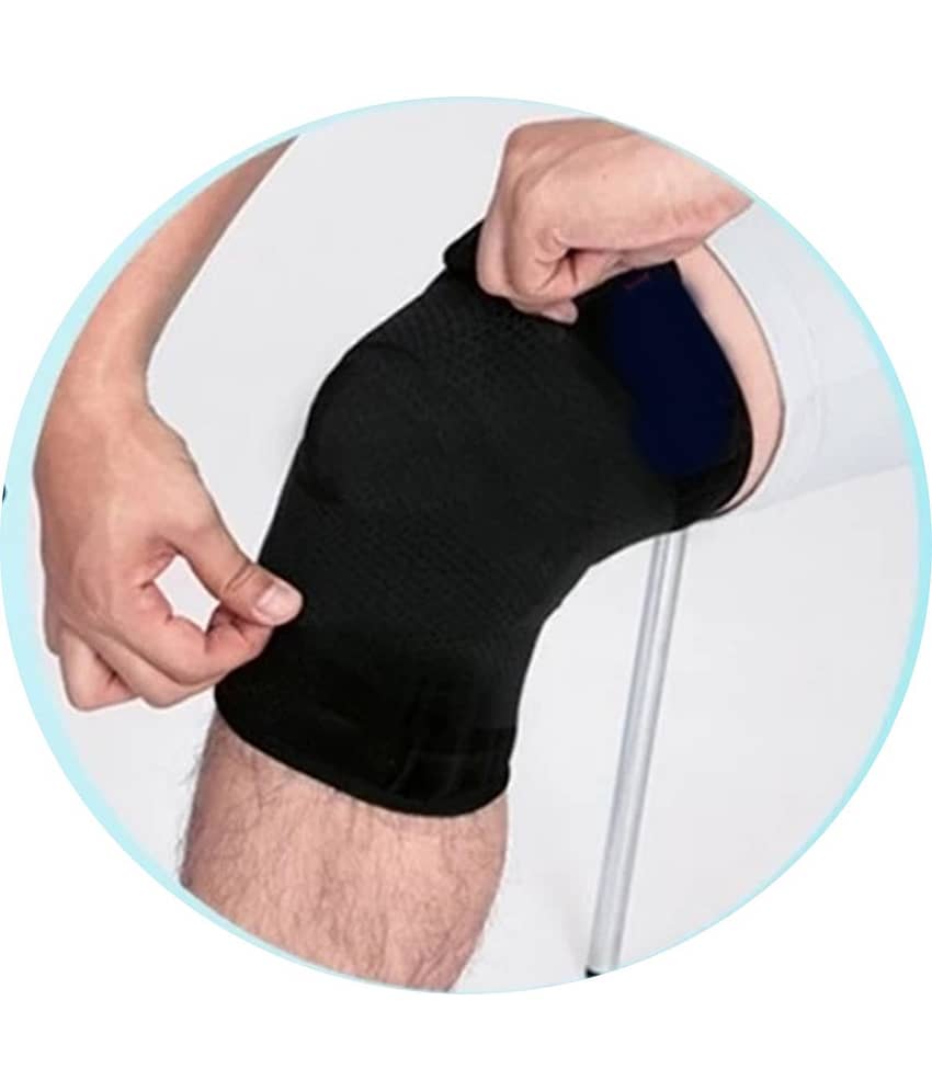 JUSTIFIT Unisex Sports Knee Supports Pair of 1 Black ( L - Size ) view 2
