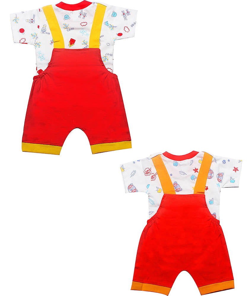 INFANT Pack of 2 Baby Boys 100% Cotton Bodysuit ( Red & Yellow ) view 2