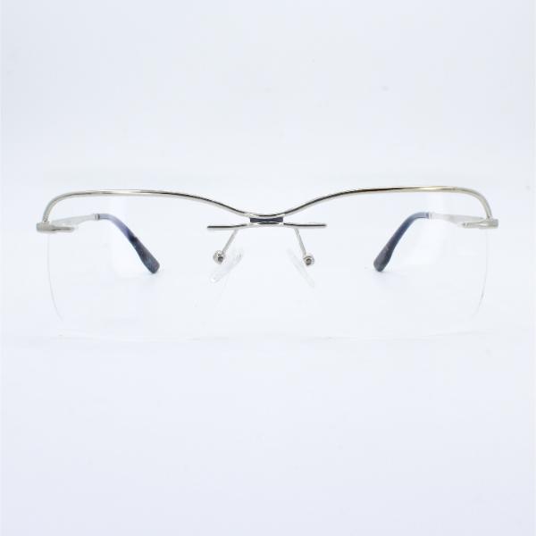 Lensoz Elite X Luxe Rimless Geometric 3 - Narrow - Silver & Master Blue view 2