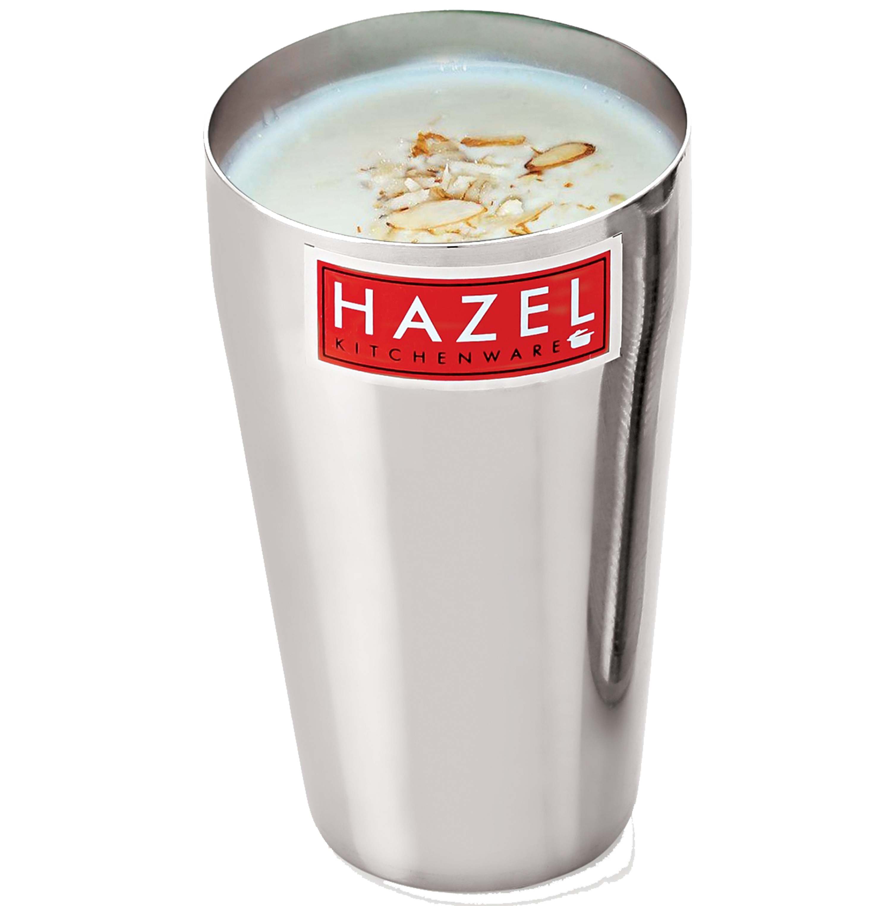 HAZEL Stainless Steel Lassi Glass 750 ml , Large Drinking Glasses for Water , Big Steel Glass , Juice, Milk Pack of 2 view 2
