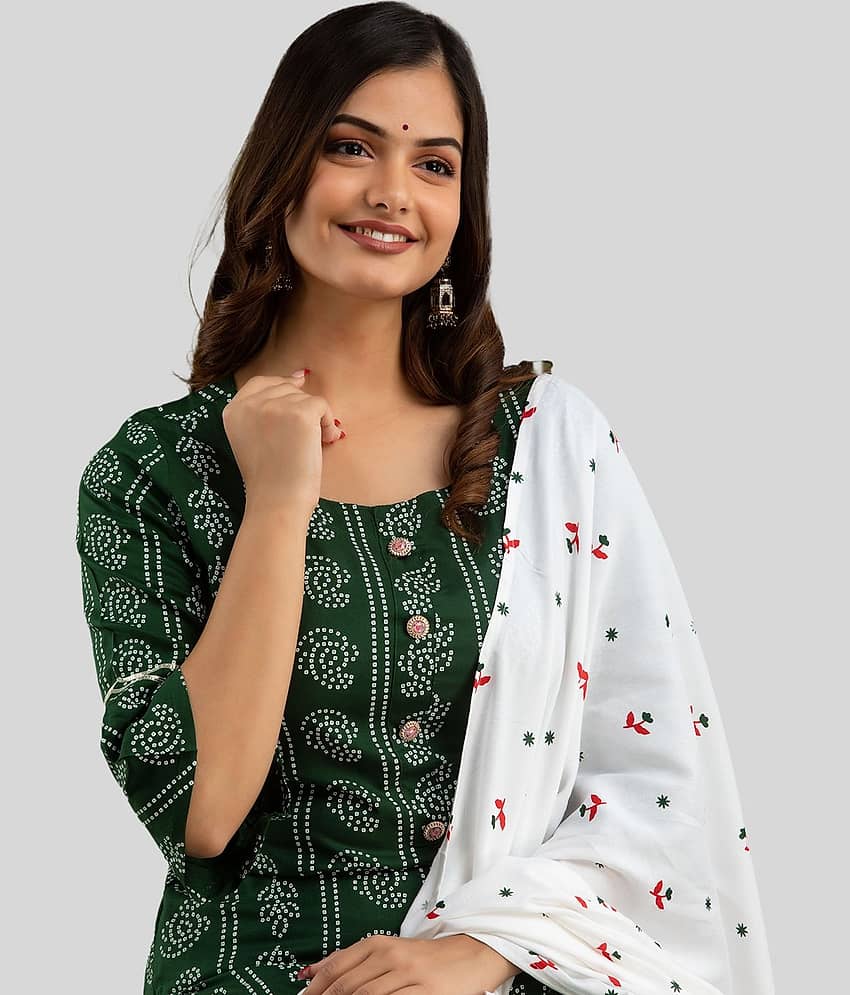 Lee Moda - Olive Straight Rayon Women's Stitched Salwar Suit ( Pack of 1 ) view 2