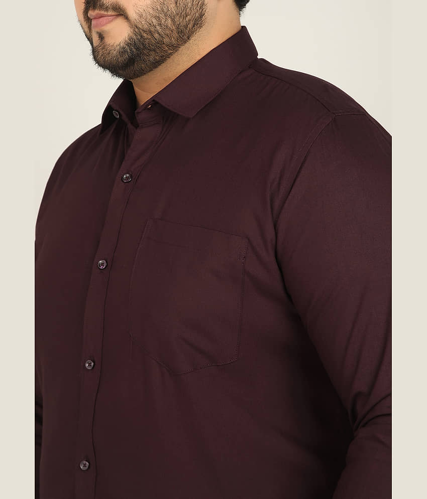 adwynpeter 100% Cotton Regular Fit Solids Full Sleeves Men's Casual Shirt - Maroon ( Pack of 1 ) view 2