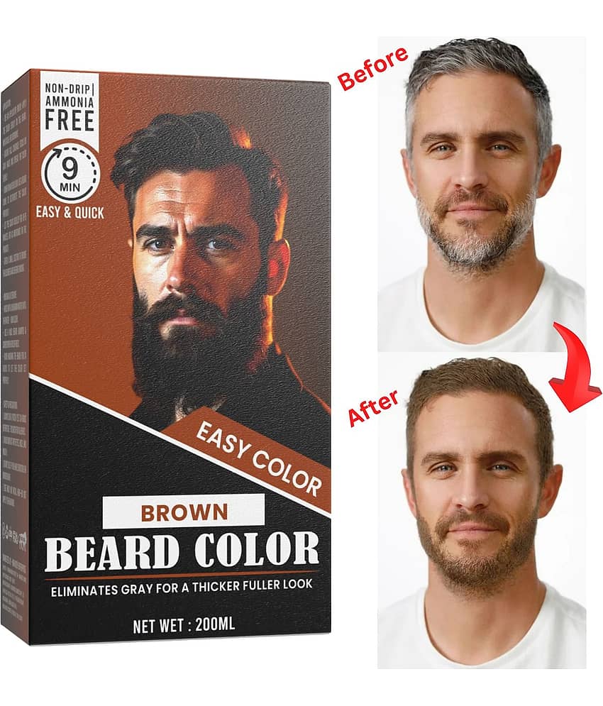 Mabilia Fruit Vinegar Beard Colour Gel Dark Brown Instant Grey Coverage Smooth Beard Hair Natural Shine