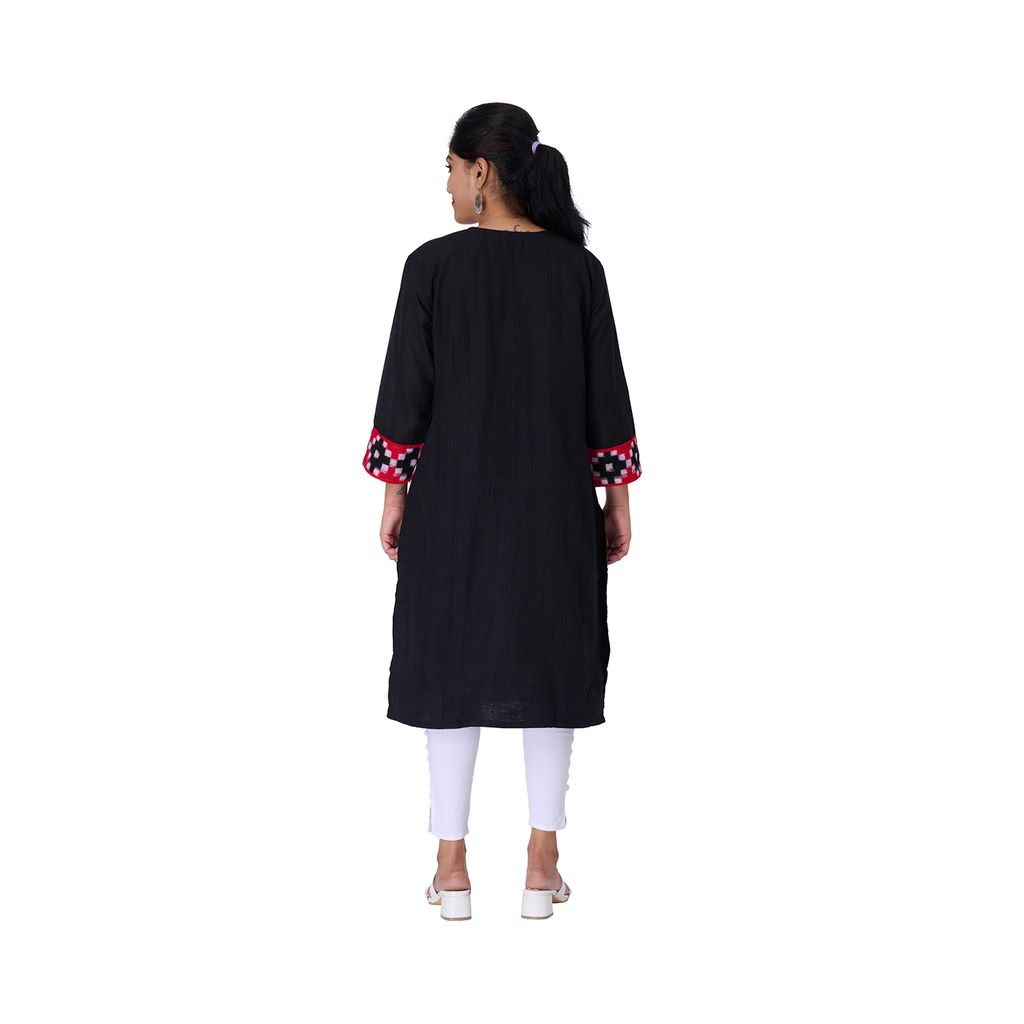 GHL GUENDICHA HAAT Sambalpuri Certified Handloom Pasapali Women's Pure Cotton Kurta view 2
