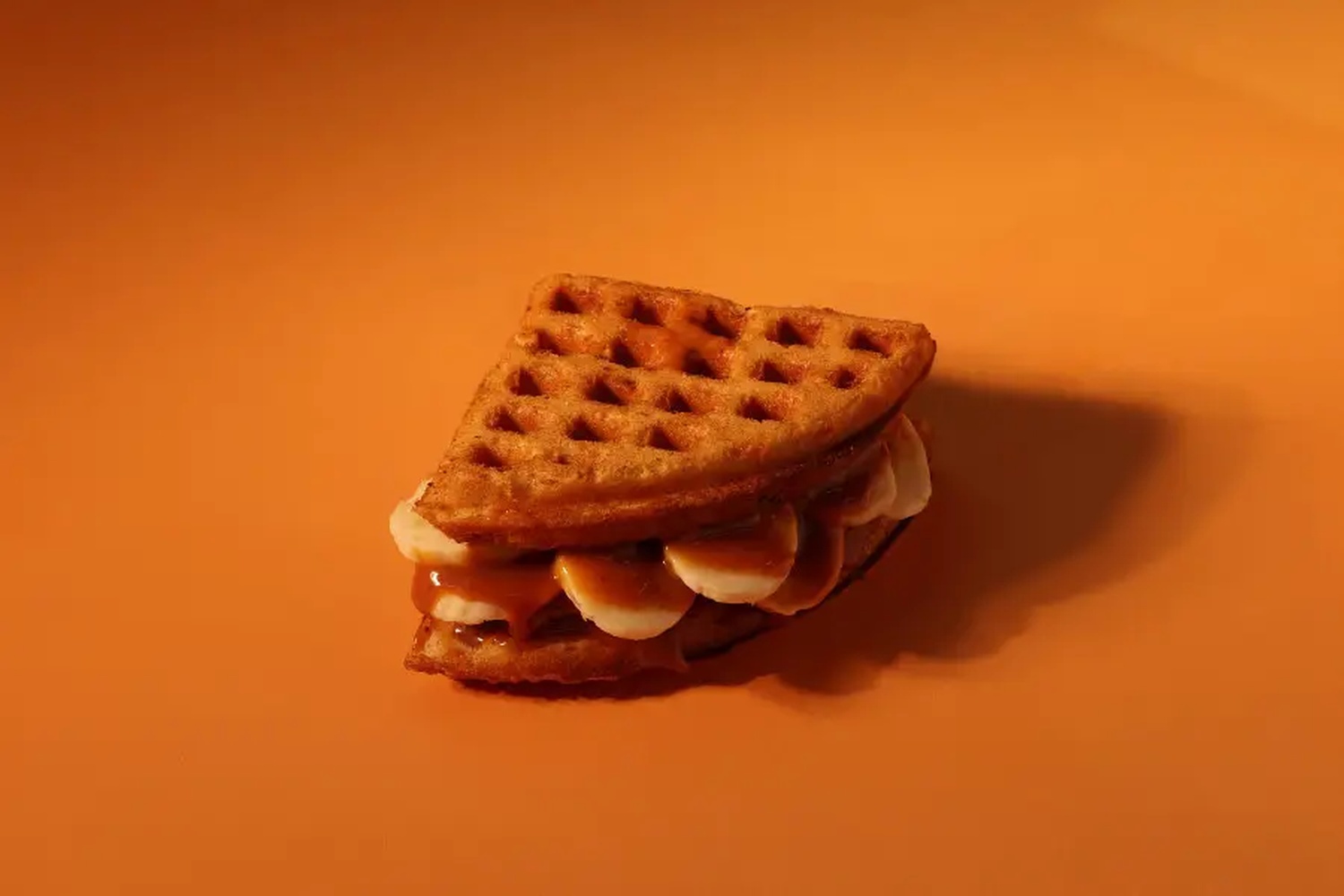 Banana salted caramel waffle