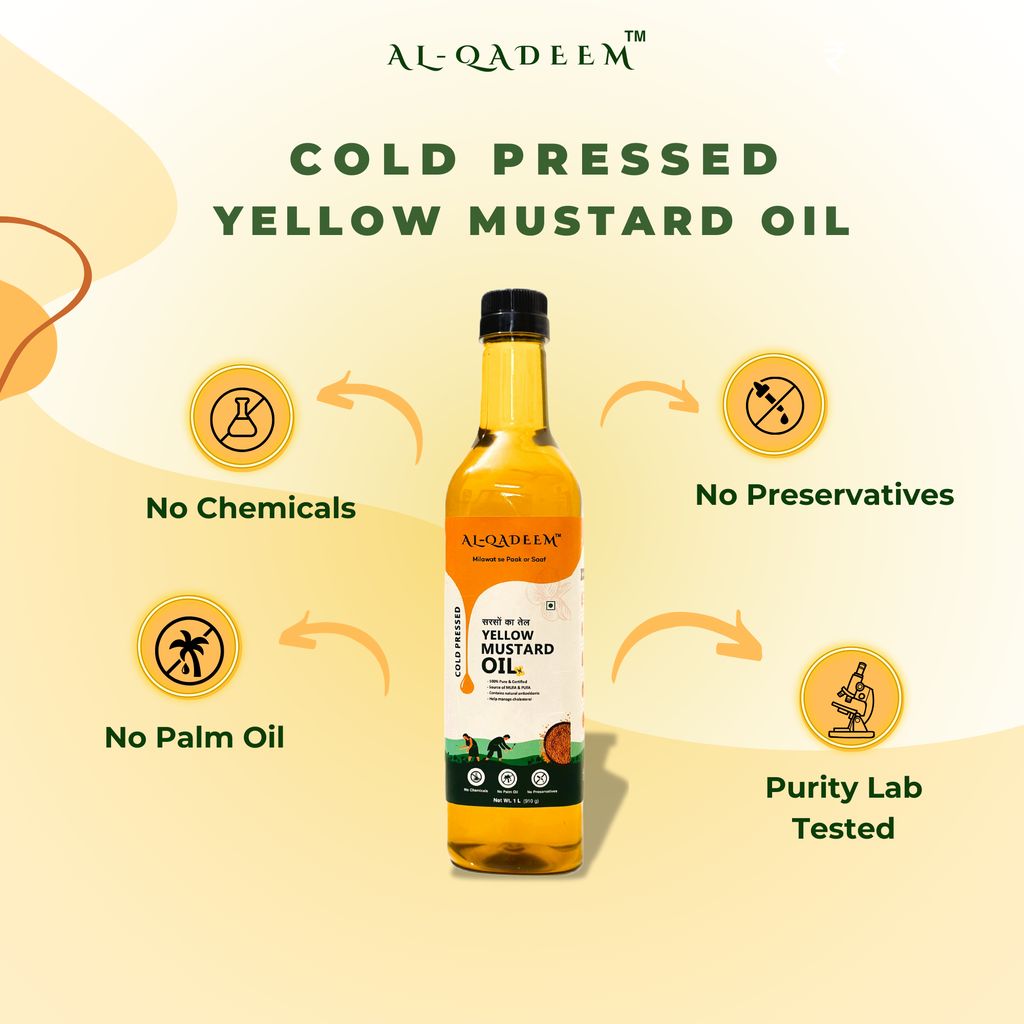 Premium Cold-Pressed Yellow Mustard Oil – 100% Pure & Lab Tested | Heart Health & Skin - Pack of 3 view 2