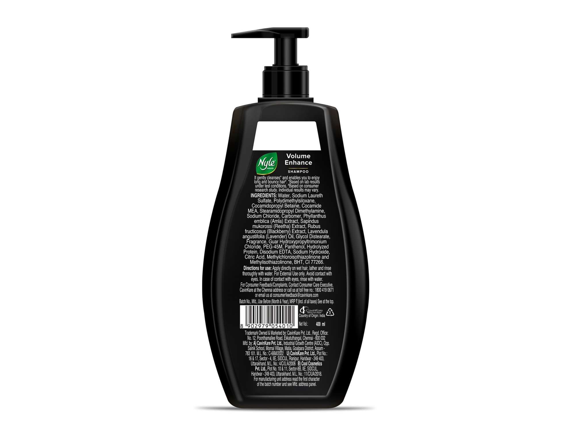 Nyle Naturals Volume Enhance Anti Hairfall Shampoo, With Reetha,Blackberry, Gentle & soft shampoo, PH balanced and Paraben free, For Men & Women 400ml view 2