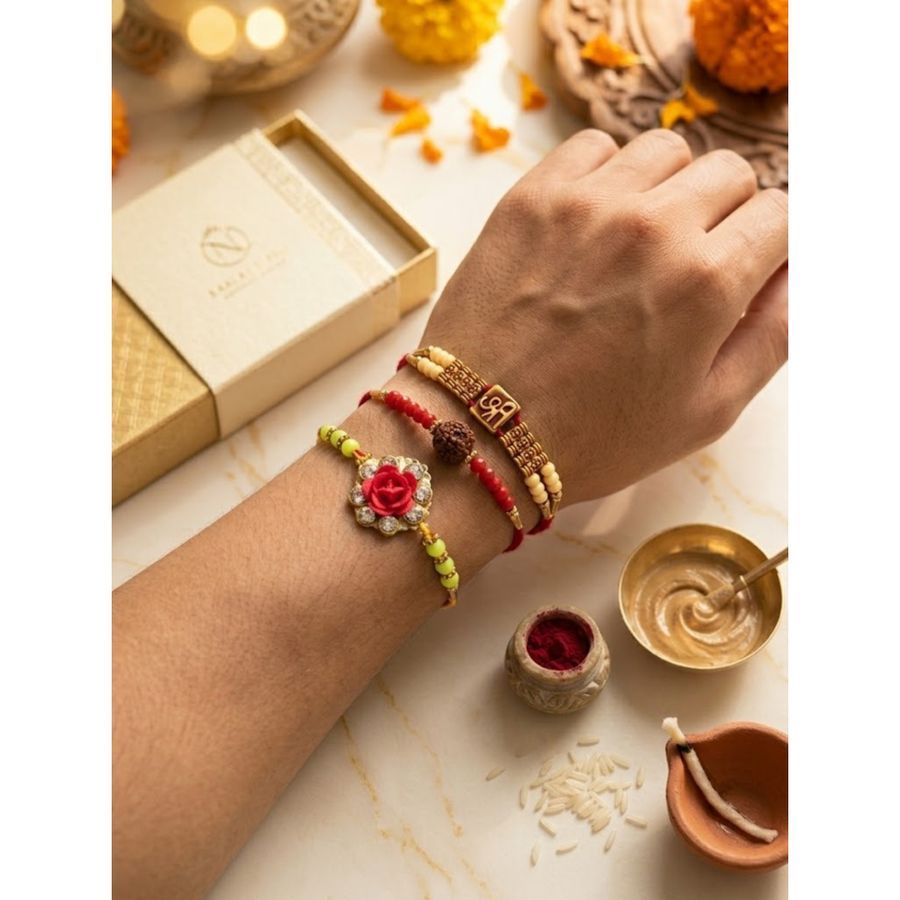 Premium Handmade Rakhi with FREE Roli & Chandan Kit | Traditional Raksha Bandhan Gift view 2
