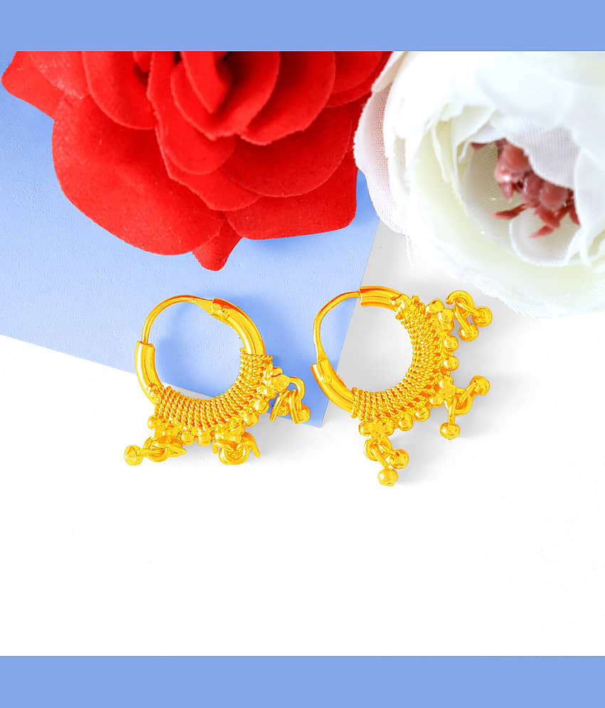 Drashti Collection Golden Bali Earrings ( Pack of 1 ) view 2