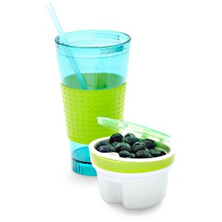 Right Traders Plastic Snack Drink Cup with Straw - Perfect Plastic Drinking Cup for Kids view 2