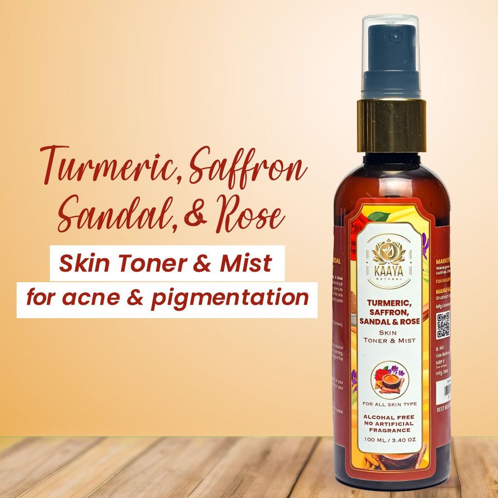 Kaaya Natural Turmeric, Saffron, Sandal & Rose Toner & Mist 100ML Bottle (BUY 1 GET 1 FREE) view 2