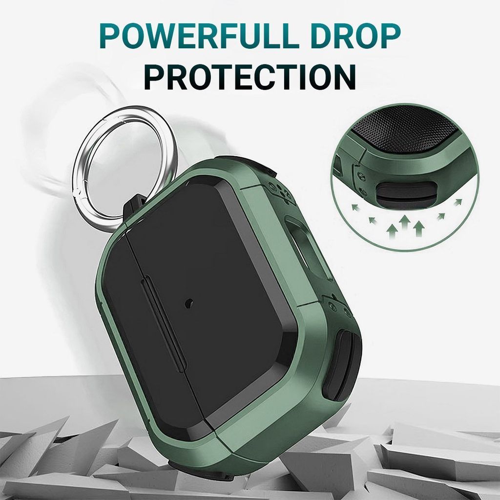 LIRAMARK Tough Rugged Hard Shell Armor case Cover for Airpods Pro 2 Case (2023/2022), AirPods Pro 2nd Generation Cover (Green) view 2
