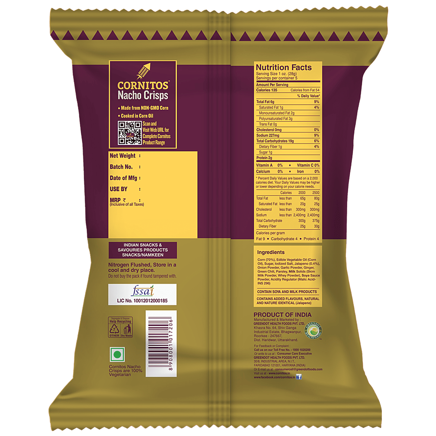Cornitos Sizzlin Jalapeno Nacho Chips, 150 G Pouch view 2