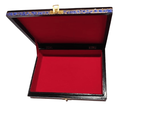 Handcrafted Wooden Jewelry Box with Intricate Floral Design view 2
