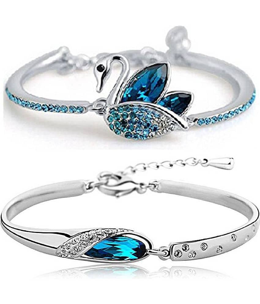 YOUBELLA Silver Bracelet ( Pack of 2 ) view 2