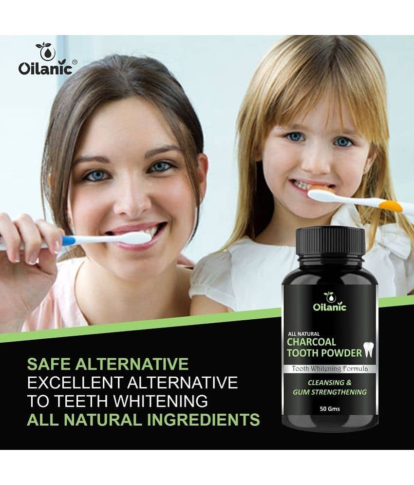 Oilanic Charcoal Tooth Powder - For Natural Teeth Whitening - Toothpowder 50 gm view 2