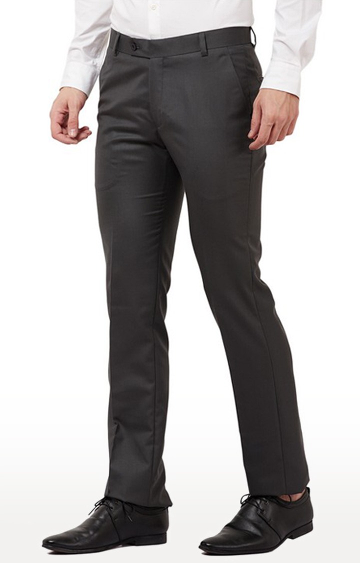 TAHVO Men Grey Formal Trousers view 2