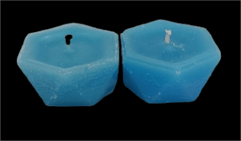 Blue hexagon-shaped candle | Home décor | Long-lasting burn time | Perfect for relaxation view 2