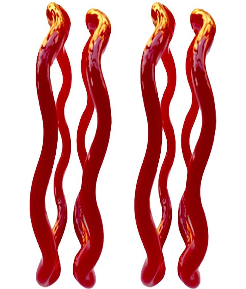 Bovzen - Red Bangle ( Pack of 4 ) view 2