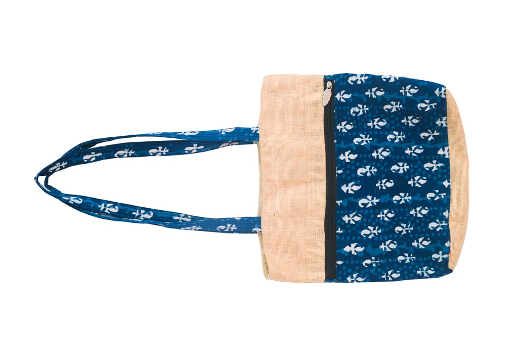 Jute Tote Bag (Indigo) view 2