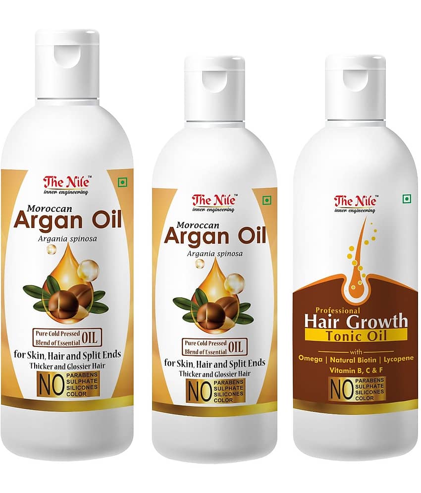 The Nile Argan Oil 150 ML + Argan Oil 100 ML + Hair Tonic 100 Ml 350 mL Pack of 3