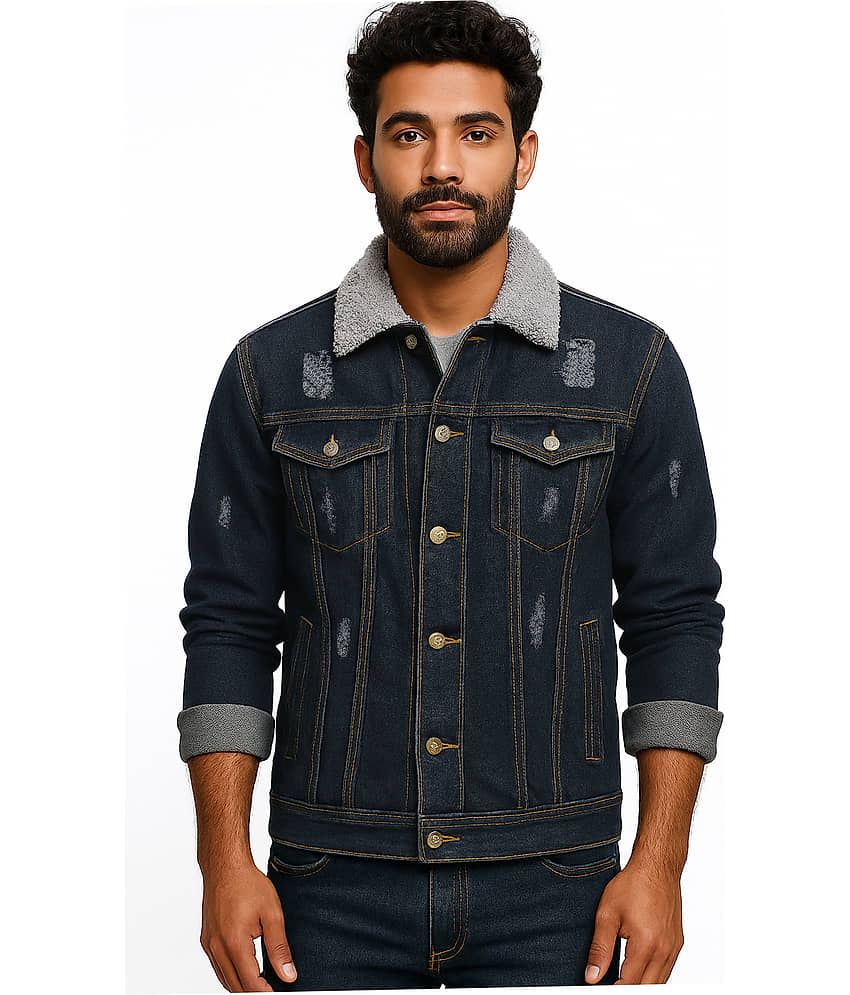 52dealz Denim Men's Denim Jacket - Dark Grey ( Pack of 1 ) view 2