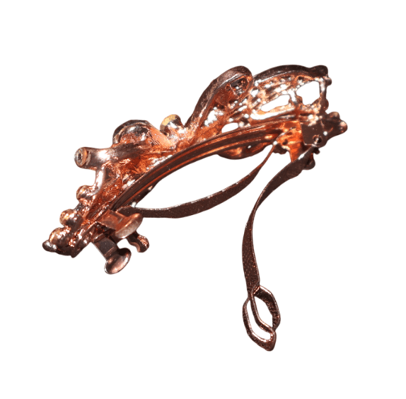 Rose Gold Crystal Bow Hair Clip view 2