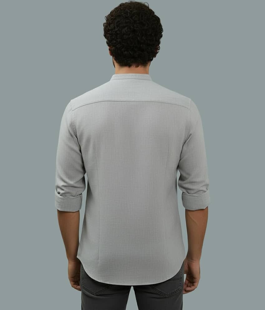Yugnik Cotton Blend Slim Fit Full Sleeves Men's Formal Shirt - Grey ( Pack of 1 ) view 2