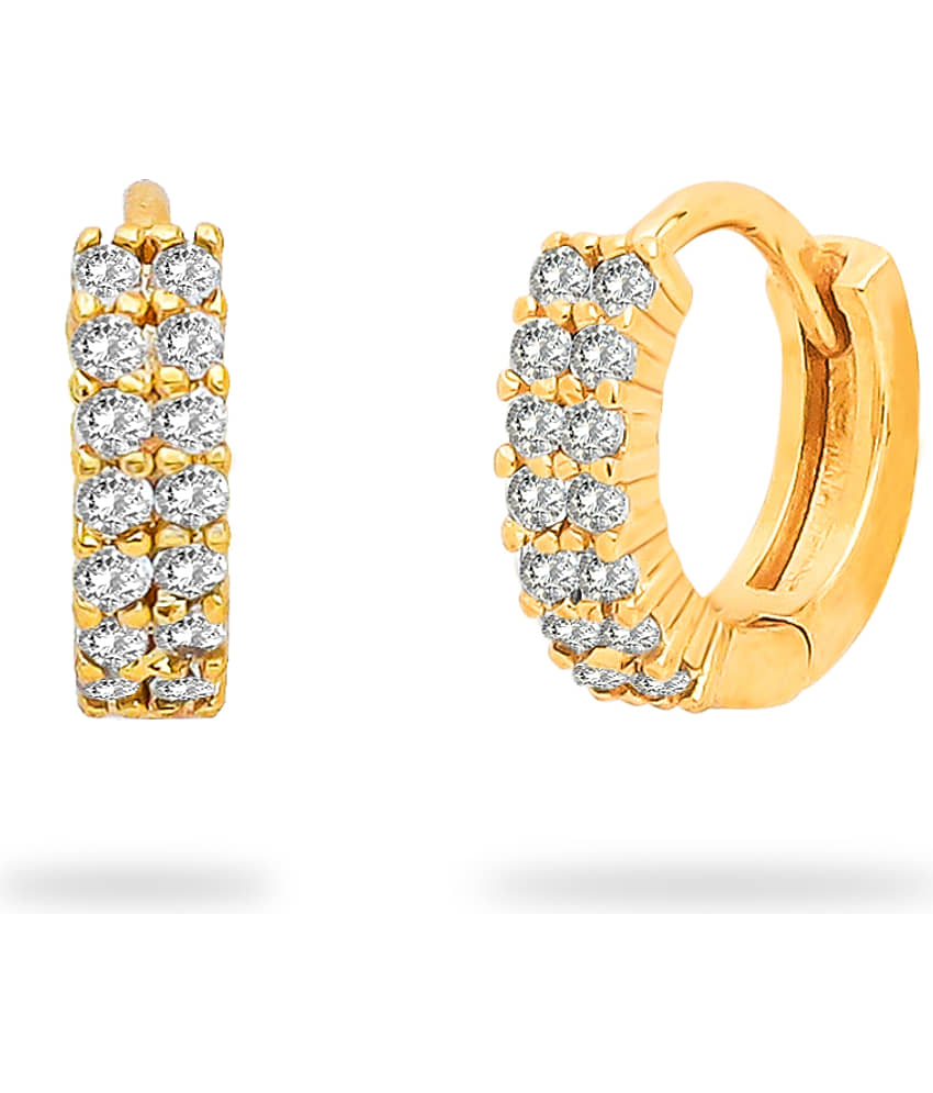LUV FASHION Golden Huggies Earrings ( Pack of 1 ) view 2