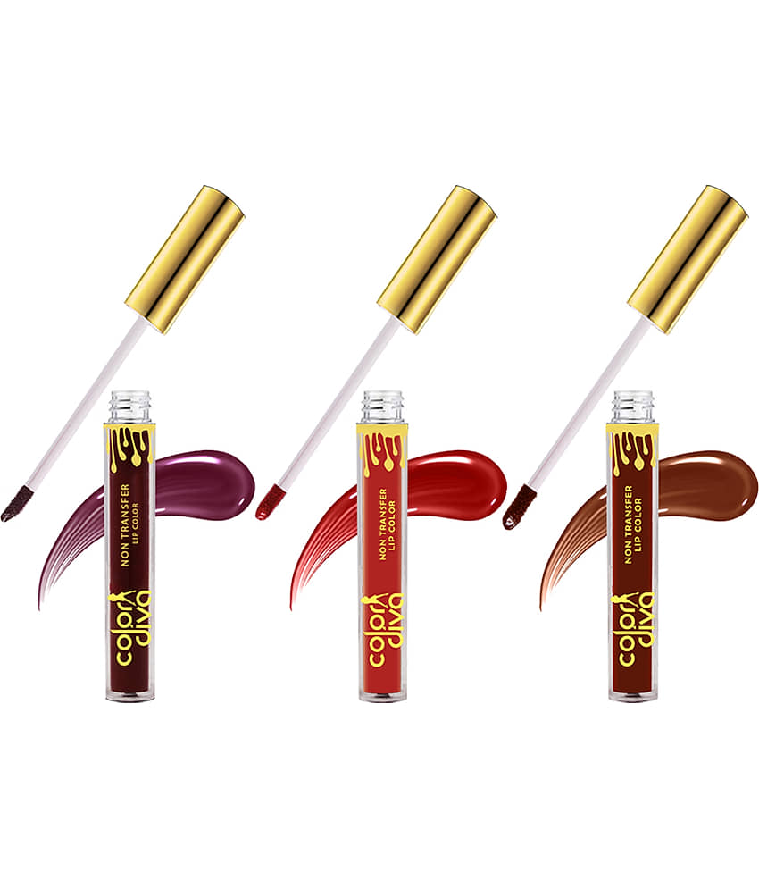 Color Diva Non Transfer Matte Liquid Lipstick LL501-101-102-104 Multi 6 mL