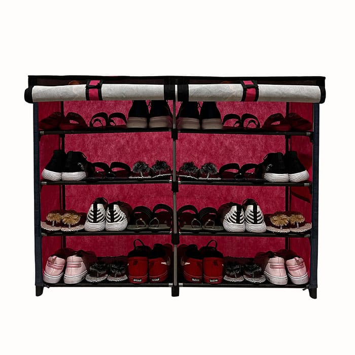 Philoshop 8 Layer Tom & Jerry Cartoon Print Shoe Rack with Dustproof Fabric Cover – Fun & Spacious Kids Shoe Organizer view 2