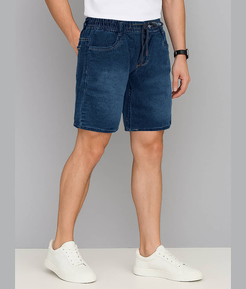 plounge Blue Denim Men's Denim Shorts ( Pack of 1 ) view 2