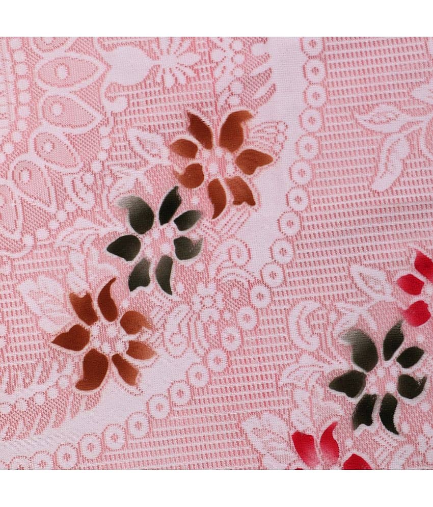 Embroidered Cotton 4 Seater Round Table Cover ( 152 x 152 ) cm Pack of 1 Pink view 2