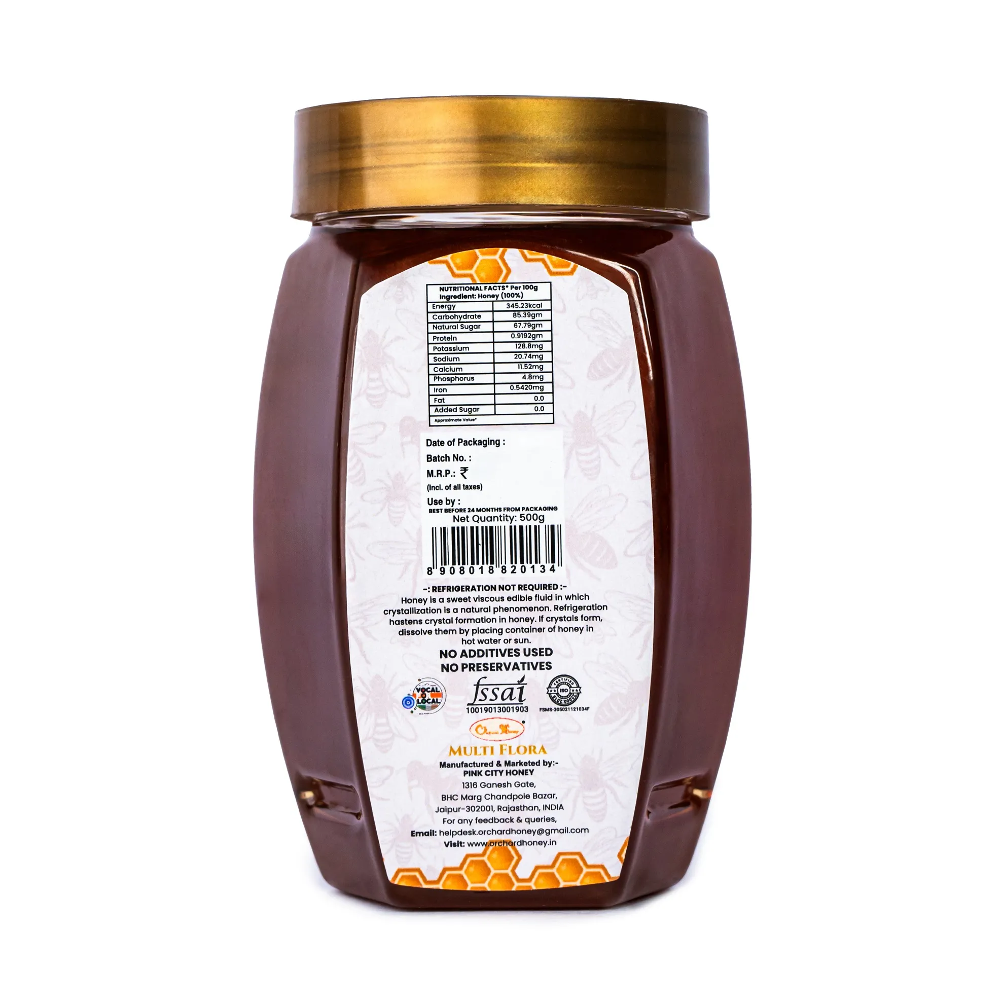 Orchard Honey Multi Flora Honey 1Kg | Pure Honey | No Additives or Preservatives | Rich in Antioxidants| Desi Honey | Wild Forest Honey for Weight loss & Digestion | Natural Shahad 500gm+500gm Pack view 2
