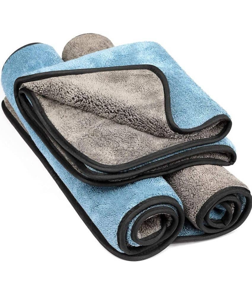 Auto Hub Blue 800 GSM Drying Towel For Automobile ( Pack of 3 ) view 2