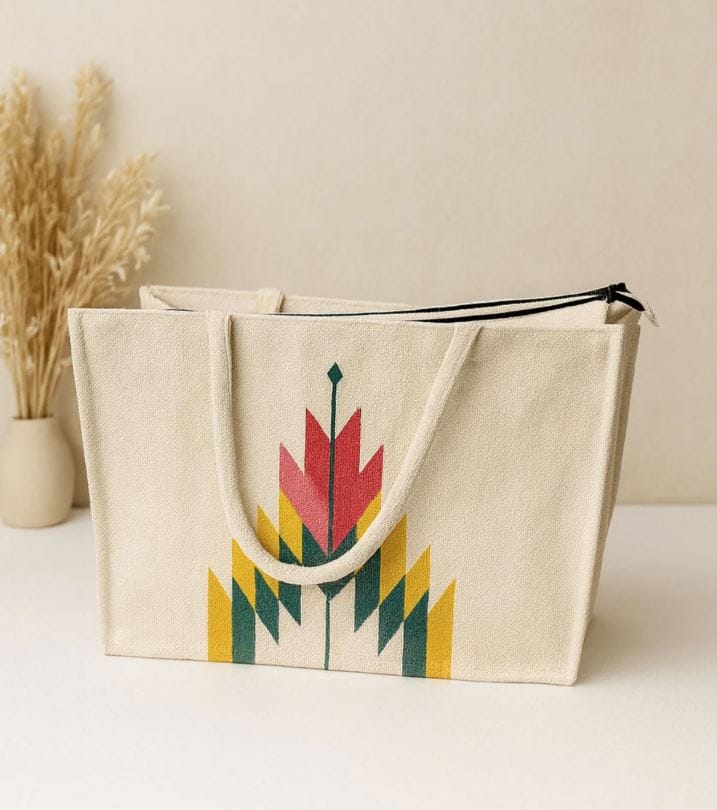 Craftinence® Boho Sutra - Tulip Shoulder Bag for women - Tote Bag - Handwoven Artisanal Bag