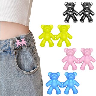 (1 Pairs) Cute Bear Detachable Waist Button for Jeans & Pants