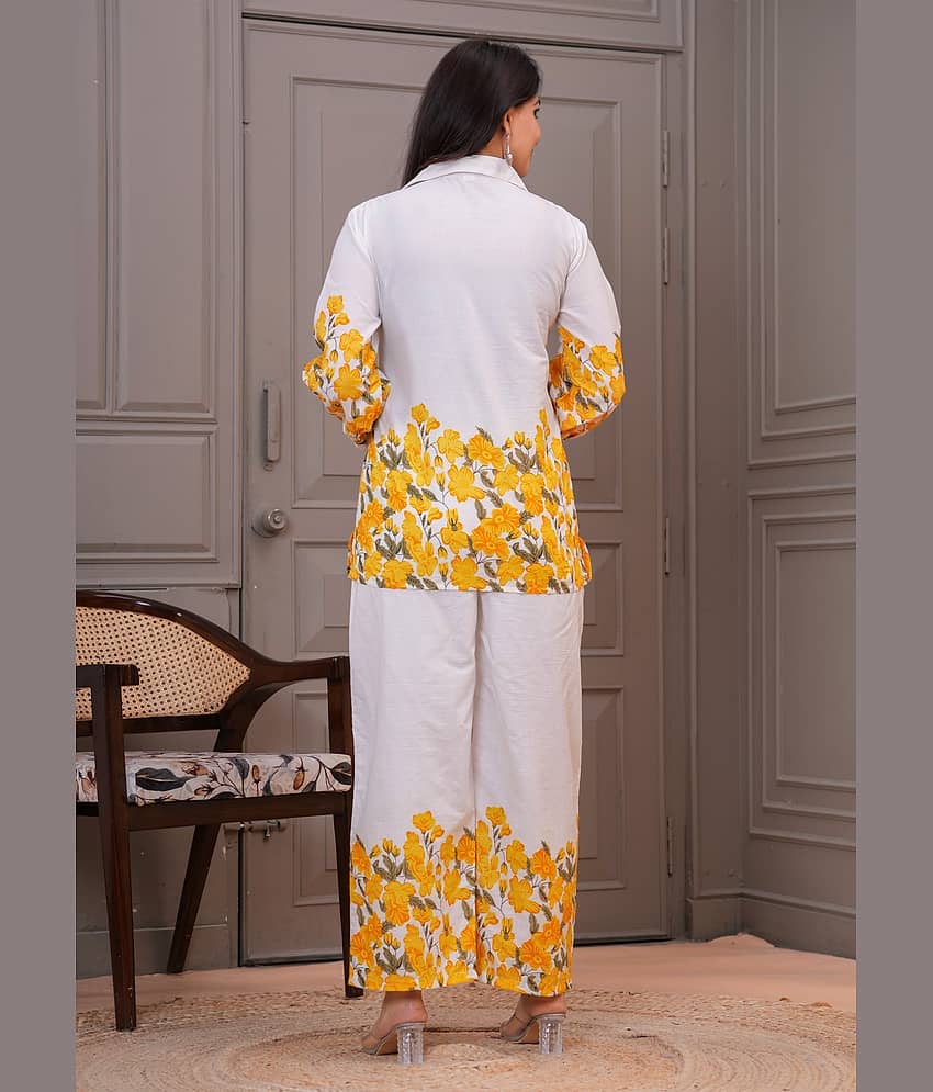 GLORIOUAS Women Rayon Printed Straight Kurti With Pants ( Yellow ) view 2