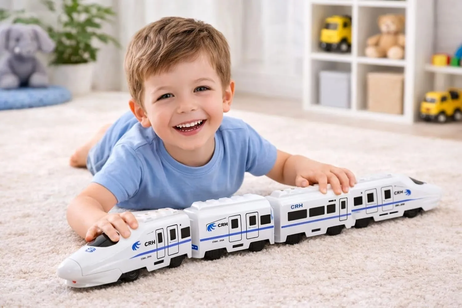High Speed Bullet Train Toy for Kids, 42 cm Long Battery Operated Electric Train with Realistic Design, White Modern Railway Toy for Boys & Girls view 2