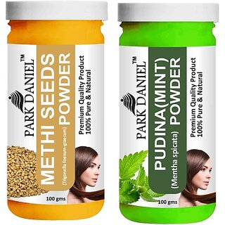 PARK DANIEL Pure & Natural Methi Powder & Pudina(Mint)Powder Combo Pack of 2 Bottles of 100 gm (200 gm ) (200 ml) view 2