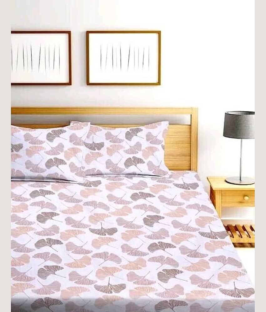Decent Home White Cotton 1 Double King Bedsheet with 2 Pillow Covers ( 274 cm x 274 cm ) view 2