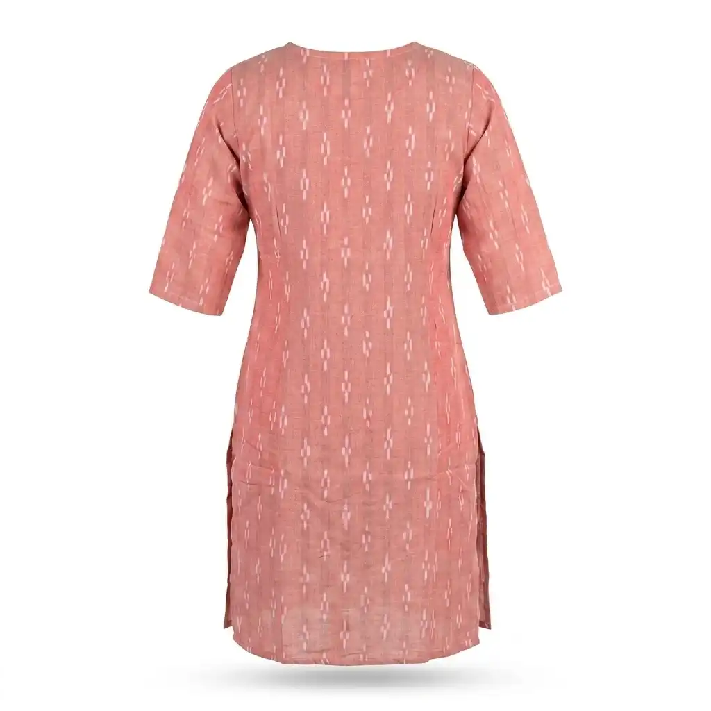 Kurti Printed Peach – Odisha Handloom view 2