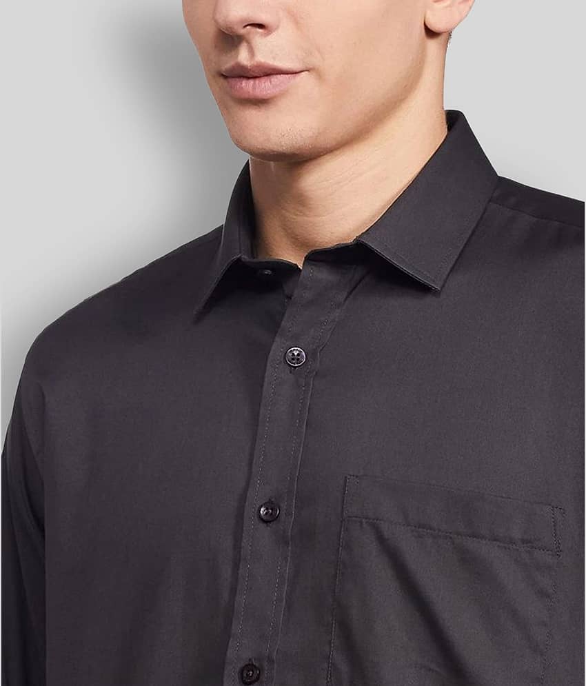 Makhanchor - Black Cotton Slim Fit Men's Formal Shirt (Pack of 1) view 2