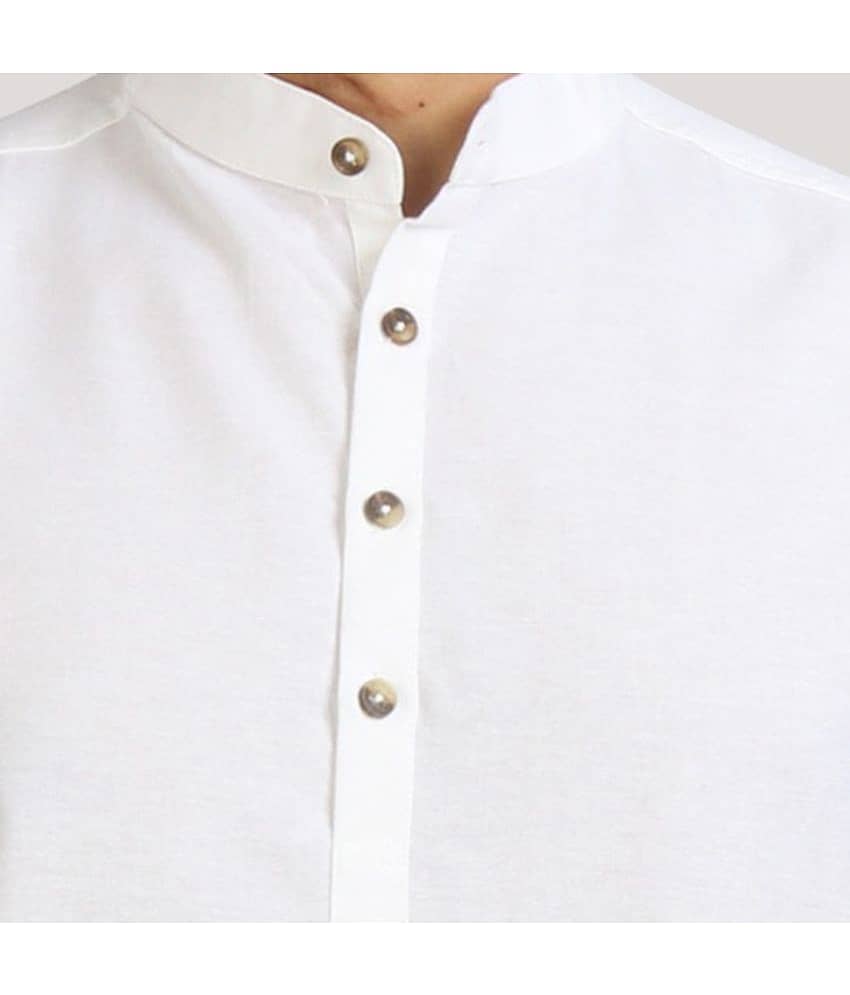 Life Roads - White Cotton Men's Shirt Style Kurta ( Pack of 1 ) view 2