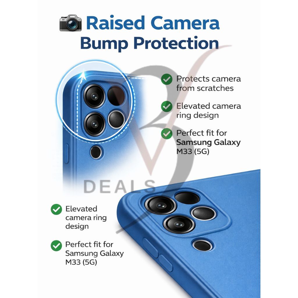 V3Deals Compatible Samsung Galaxy M33 (5G) Back Cover | Camera Bump Protection | Affordable Slim Matte Soft Silicone Case | Samsung m33 5g Back Cover view 2