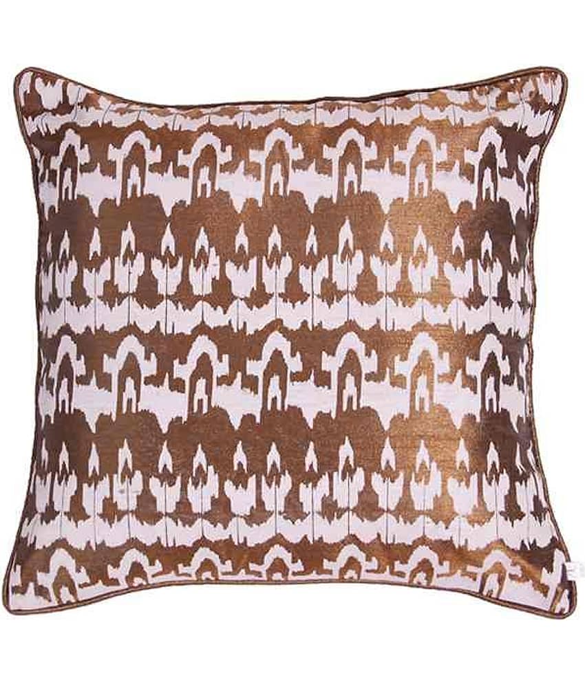Zubix Brown & White Polyester Cushion Covers Set Of 5 view 2