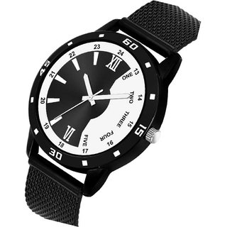 HRV Men's Round Dial Black Strap Analog Watch view 2