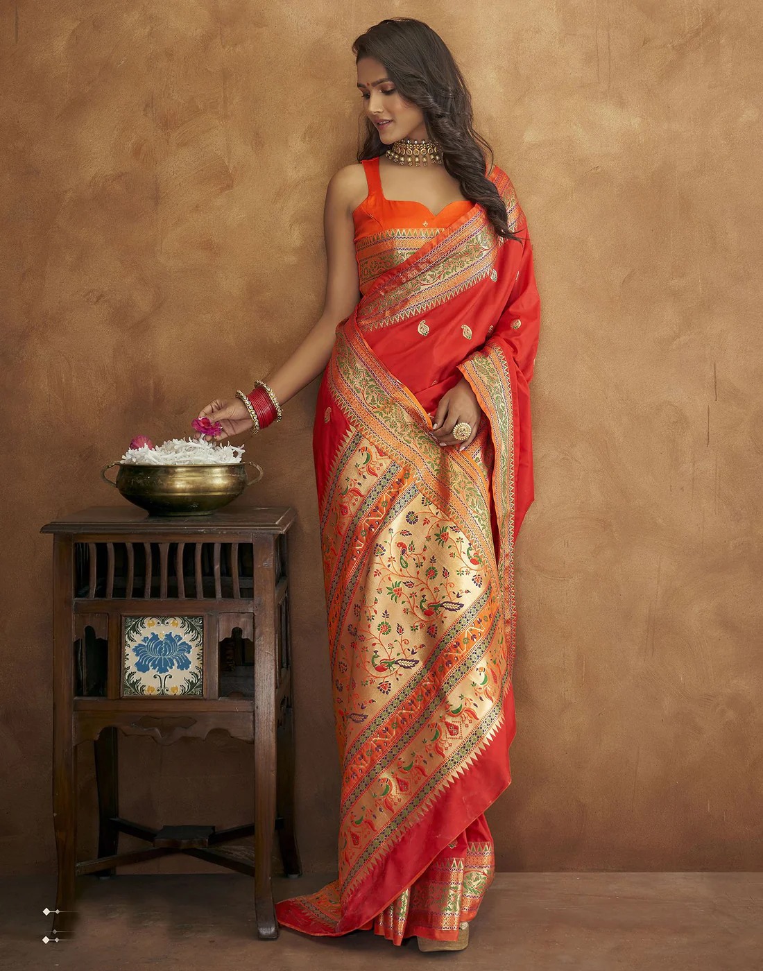Soft Paithani silk saree with Meenakari weaw... view 2