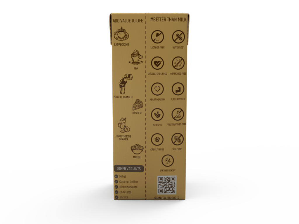 OATEY Kesar Badam Millet Drink - Non-dairy, Vegan, Nut/Soy free, No-added sugar, 200ml (Pack Of 8) view 2